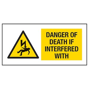 Danger Of Death If Interfered With Labels On A Roll