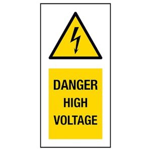 Danger High Voltage Labels On A Roll - Portrait