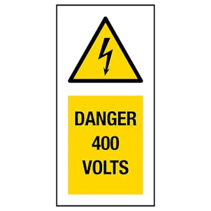 Danger 400 Volts Labels On A Roll - Portrait