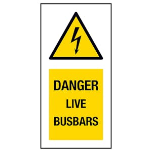 Danger Live Busbars Labels On A Roll - Portrait