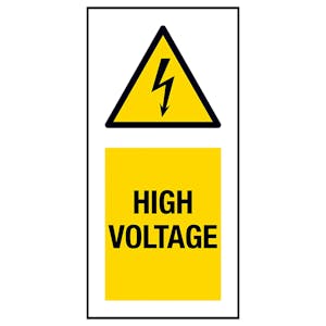 High Voltage Labels On A Roll - Portrait