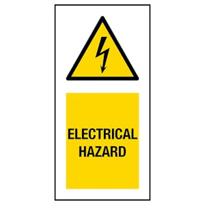 Electrical Hazard Labels On A Roll - Portrait