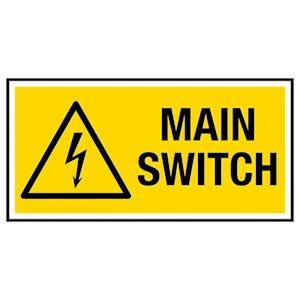 Main Switch Labels On A Roll - Landscape