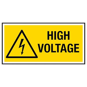 High Voltage Labels On A Roll - Landscape