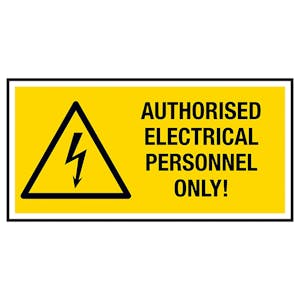 Authorised Electrical Personnel Only Labels On A Roll - Landscape