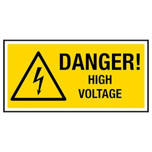 Danger! High Voltage Labels On A Roll - Landscape