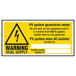 PV System Generation Meter...Labels On A Roll