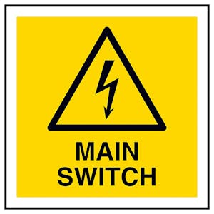 Main Switch Square Labels On A Roll