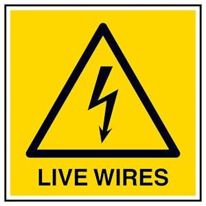 Live Wires Large Square Labels On A Roll