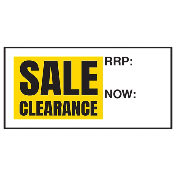 Sale Clearance Label RRP / Now Labels On A Roll Sale & Promotional Labels Labels On A Roll