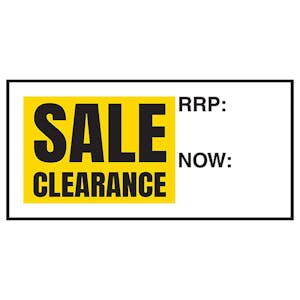 Sale Clearance Label - RRP / Now Labels On A Roll
