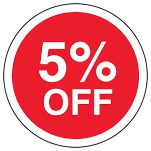 5% Off Circular Labels On A Roll
