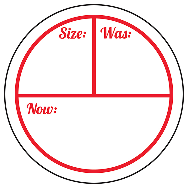 Was / Size / Now £ Circular Labels On A Roll | Sale & Promotional ...