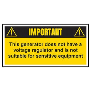 Important - Generator Does Not Have Voltage Regulator Labels On A Roll