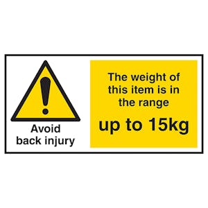 Avoid Back Injury - Weight Of This Item Up To 15kg Labels On A Roll
