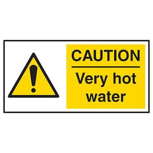 Caution Very Hot Water Labels On A Roll