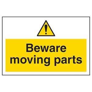 Beware Moving Parts Labels On A Roll - Landscape