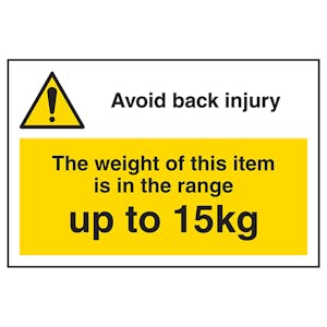 Avoid Back Injury - Weight Of This Item Up To 15kg Labels On A Roll - Landscape