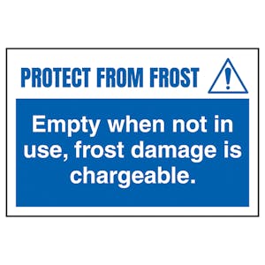 Protect From Frost - Empty When Not In Use Labels On A Roll - Landscape