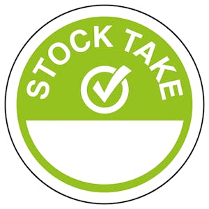 Stock Checked Lime Green Circular Labels On A Roll