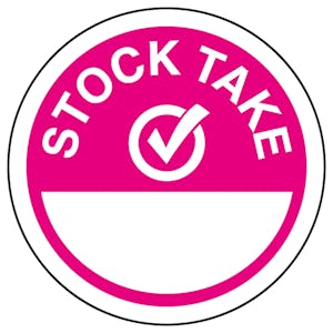 Stock Checked Pink Circular Labels On A Roll