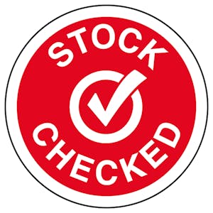 Stock Checked Red Circular Labels On A Roll