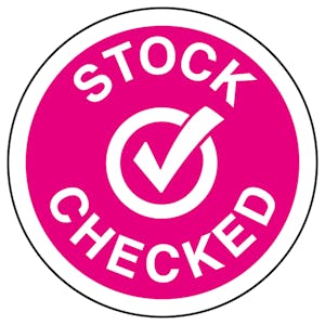 Stock Checked Pink Circular Labels On A Roll