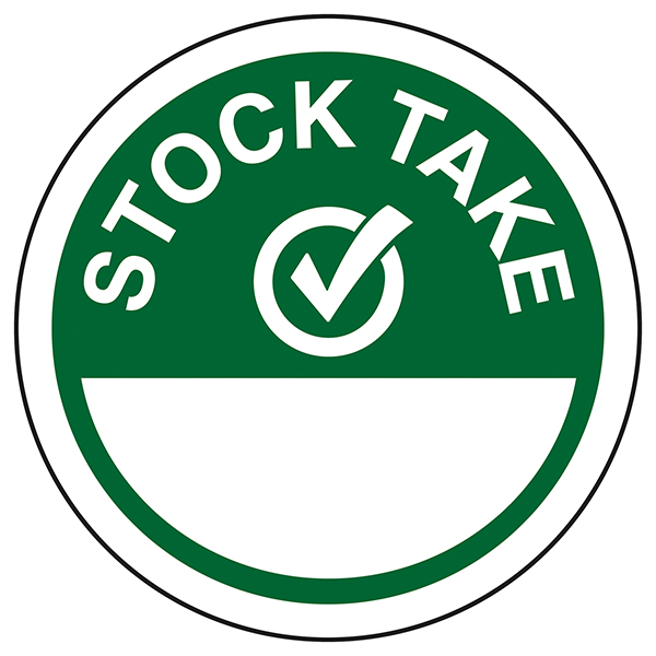 Stock Take Write On Green Circular Labels On A Roll Stock