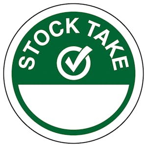 Stock Take Write-On Green Circular Labels On A Roll