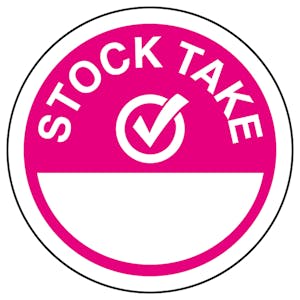 Stock Take Write-On Pink Circular Labels On A Roll