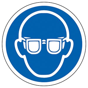 Eye Protection Symbol Circular Labels On A Roll