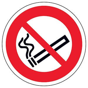 No Smoking Symbol Circular Labels On A Roll