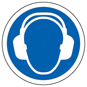 Ear Protection Symbol Circular Labels On A Roll