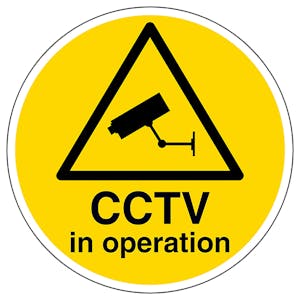 CCTV In Operation Circular Labels On A Roll