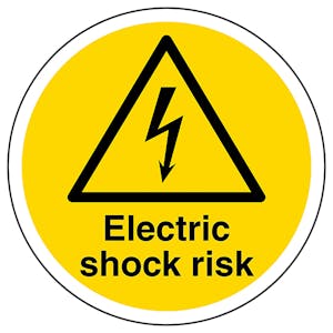 Electric Shock Risk Circular Labels On A Roll