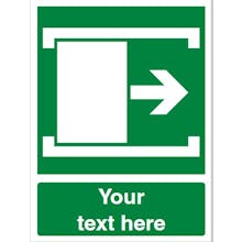 Custom Door Slides Right To Open Safety Sign