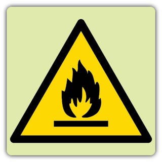 Photoluminescent Warning Flammable Symbol