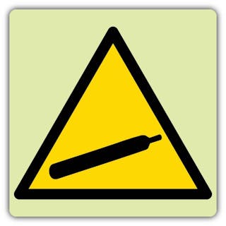 Photoluminescent Warning Compressed Gas Symbol