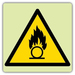 Photoluminescent Warning Oxidising Symbol