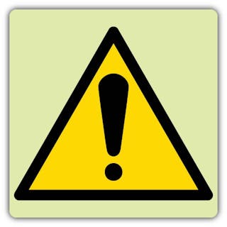 Photoluminescent Warning Symbol