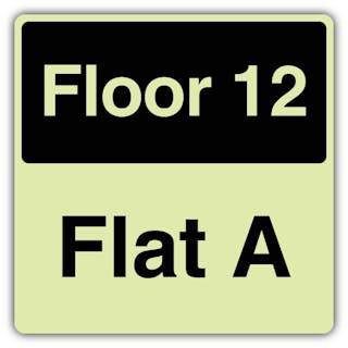 Photoluminescent Floor 12 Flat A - Black Textbox - Square 