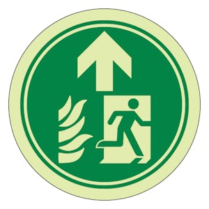 GITD Path Marker - Fire Exit Running Man - Arrow Up