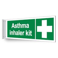 Asthma Inhaler Kit Corridor Sign - Landscape