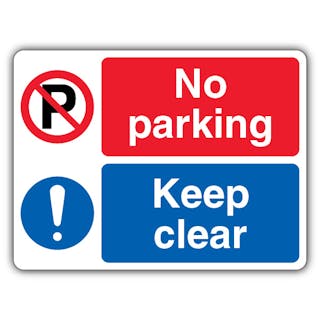 No Parking Keep Clear - Dual Symbol - Landscape