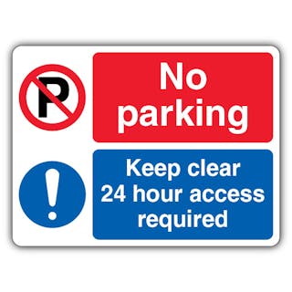 No Parking/Keep Clear/Access Required - Dual Symbol - Landscape