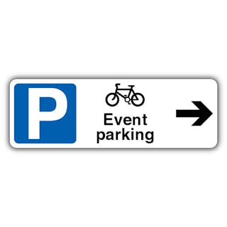Event Parking - Black Bicycle/Mandatory Parking - Arrow Right