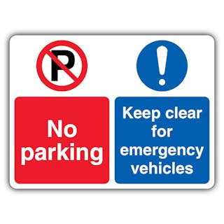 No Parking Emergency Vehicles - No Parking/Mandatory Exclamation