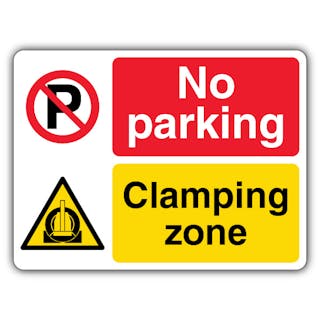 No Parking Clamping Zone - Dual Symbol - Landscape