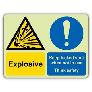 Photoluminescent Explosive - Keep Locked Shut - When Not In Use Think Safety