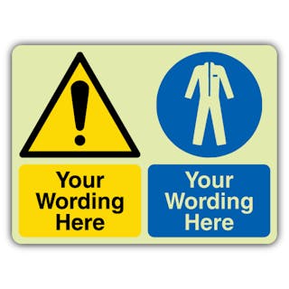 Photoluminescent Custom Warning Triangle - Wear PPE 